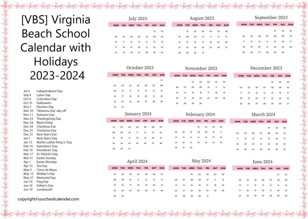 Virginia Beach School Calendar