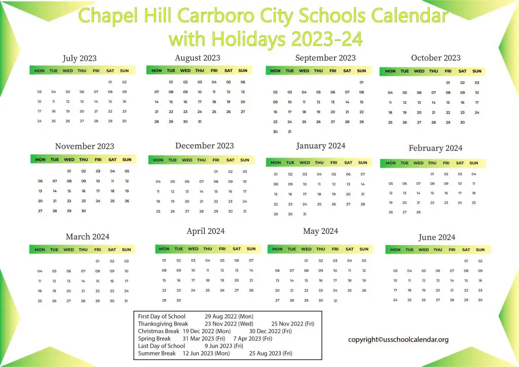 Chapel Hill Carrboro City Schools Calendar