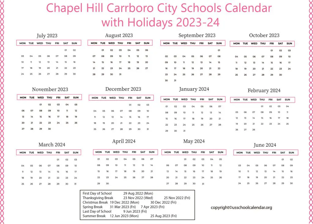 Chapel Hill Carrboro City Schools Calendar