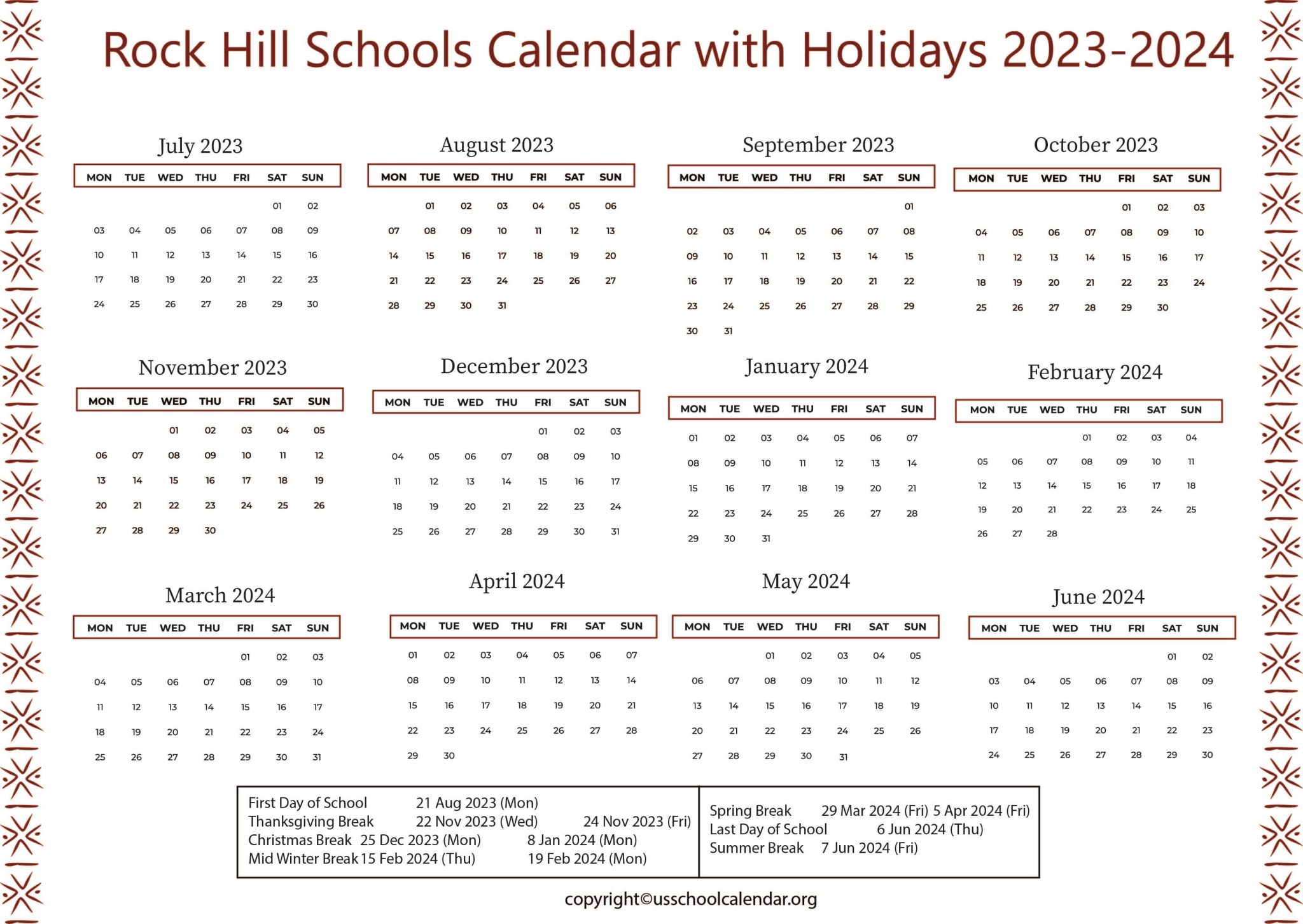 rock-hill-schools-calendar-with-holidays-2023-2024