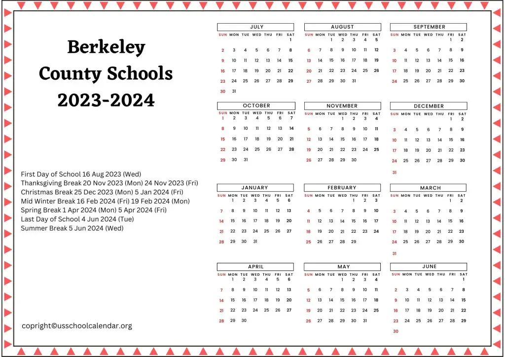 Berkeley County Schools Calendar