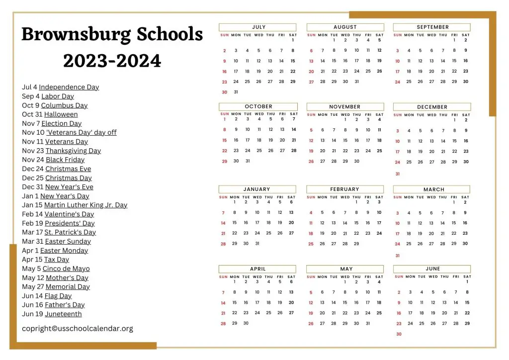 Brownsburg Schools Calendar