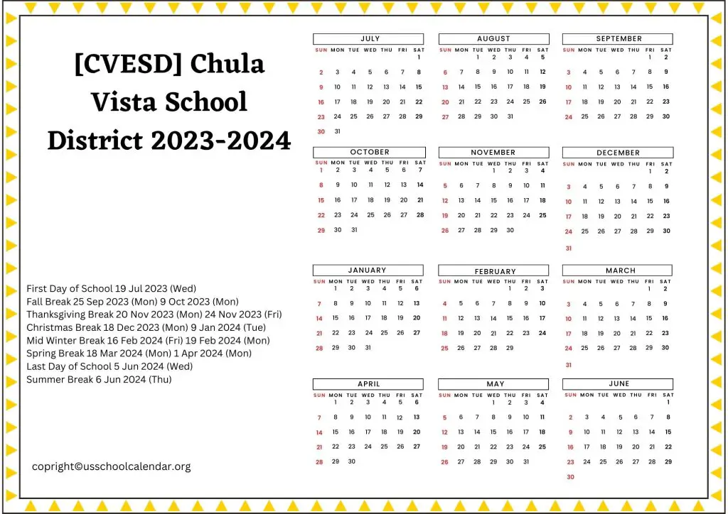 Chula Vista School District Calendar