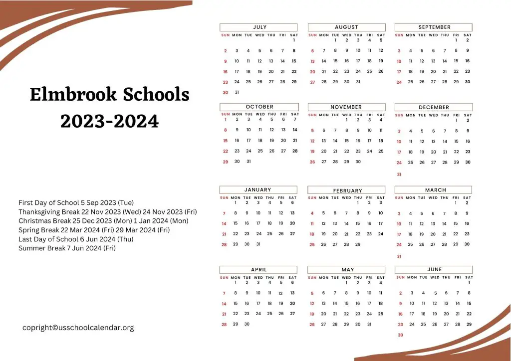 Elmbrook Schools Calendar With Holidays 2023 2024