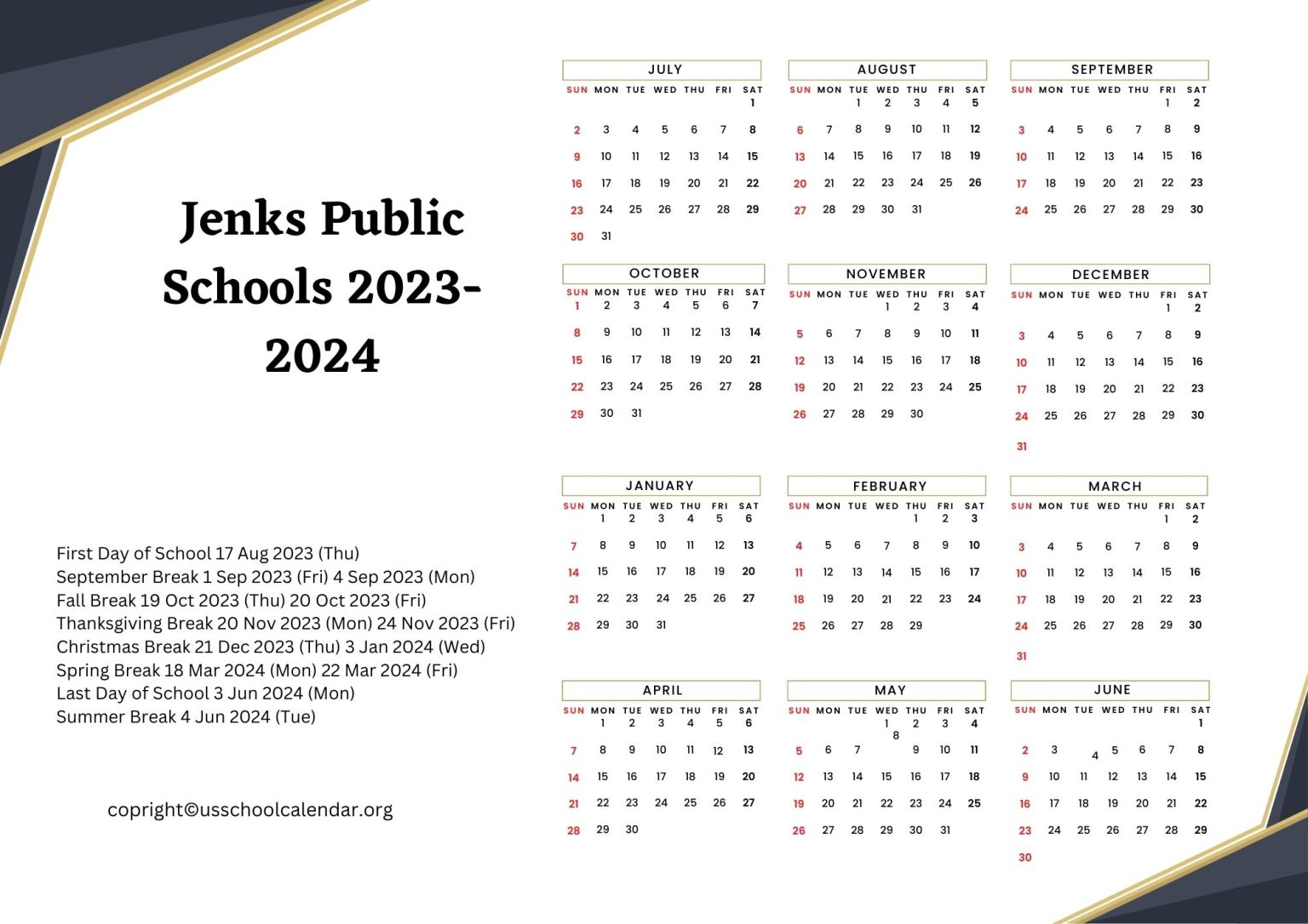 Jenks School Calendar 2025 2026