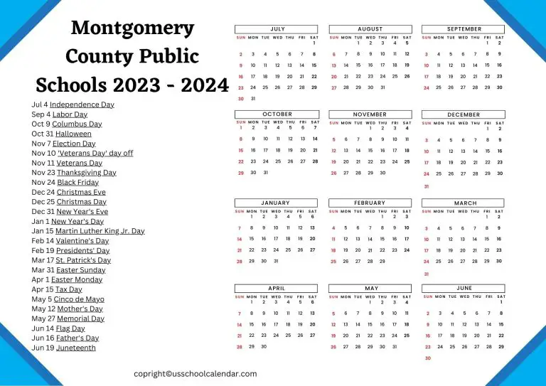 [MASD] Montgomery Area School District Calendar 2023-2024