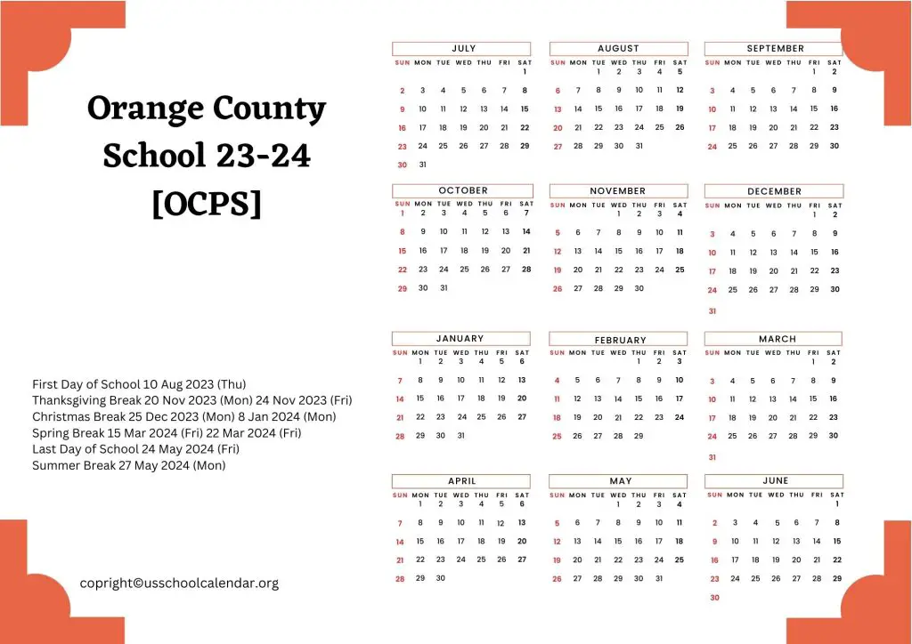 OCPS Calendar [Orange County School]