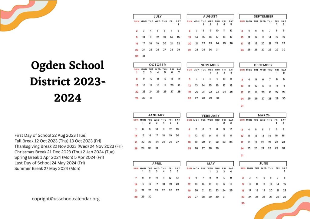 Ogden School District Calendar