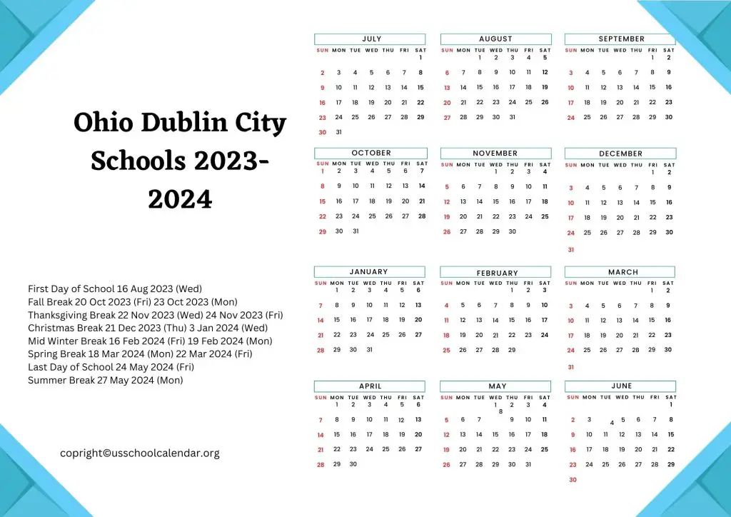Ohio Dublin City Schools Calendar