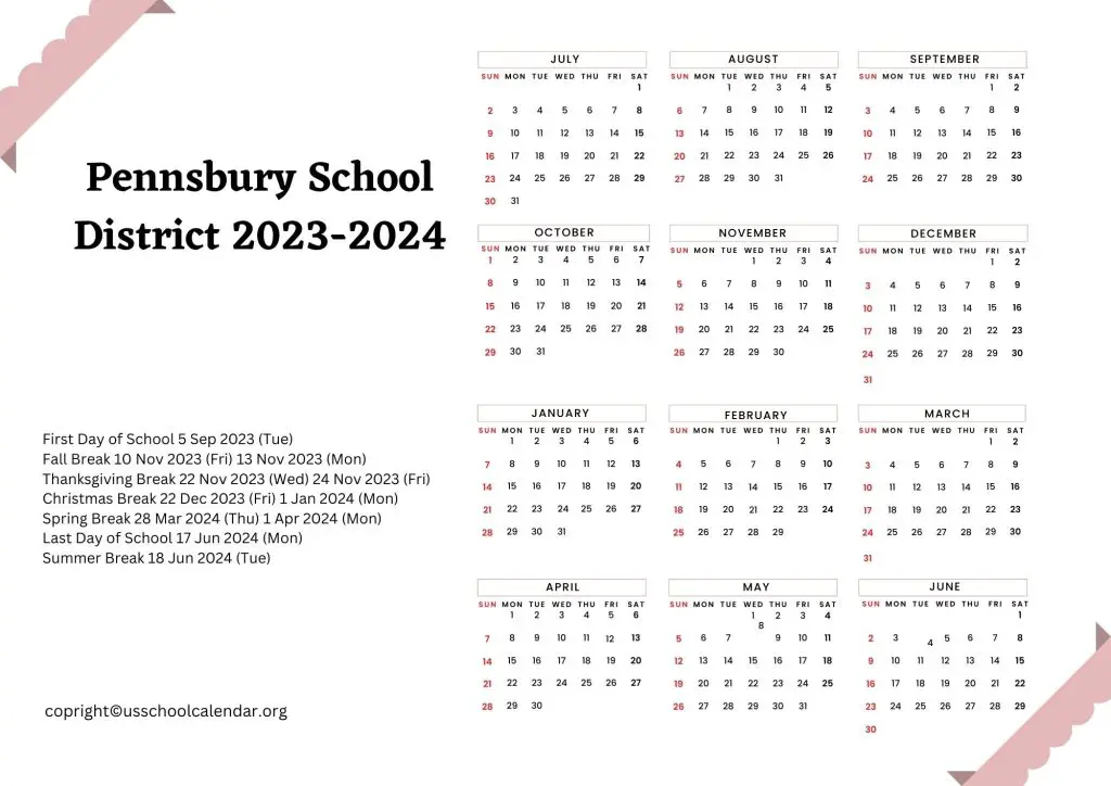 Pennsbury School District Calendar