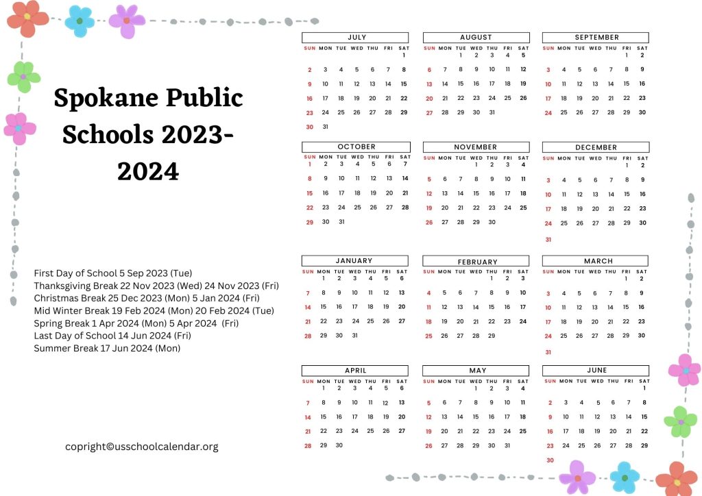 Spokane Public Schools Calendar
