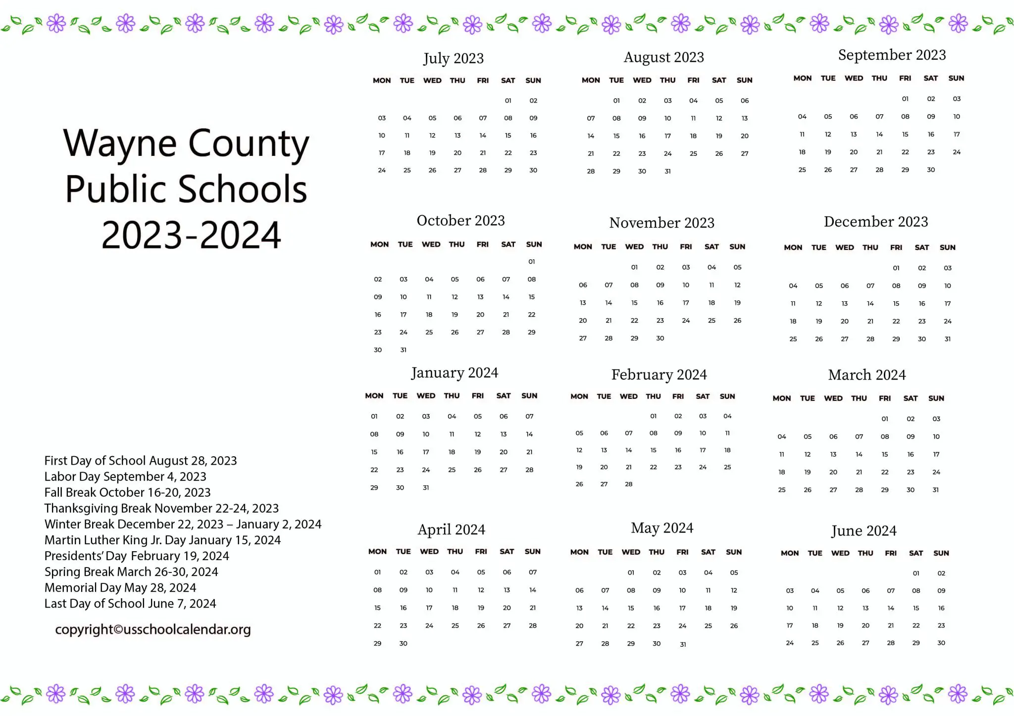 wayne-county-public-schools-calendar-with-holidays-2023-2024
