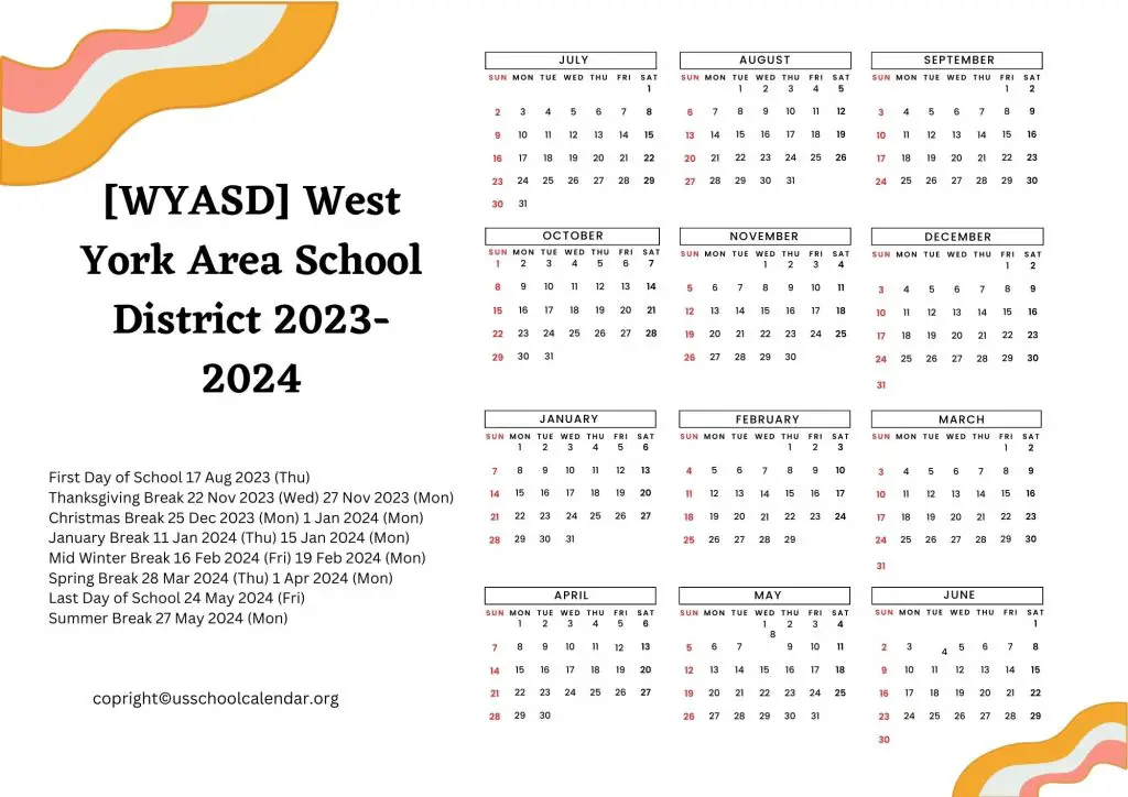 West York Area School District Calendar
