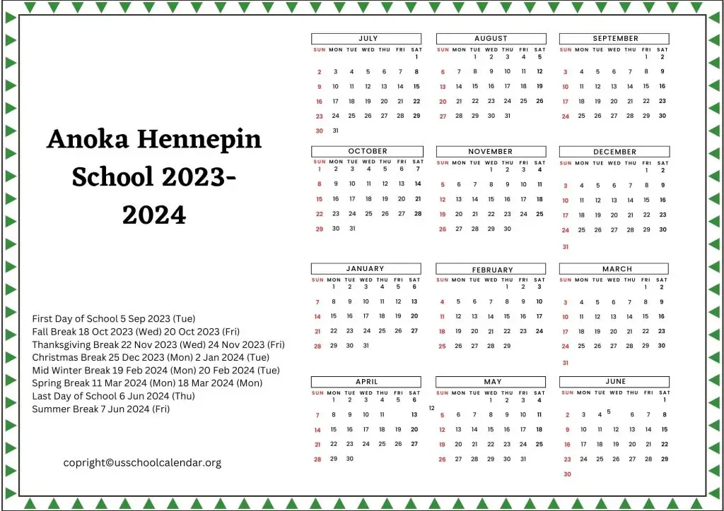 Anoka-Hennepin Schools Calendar