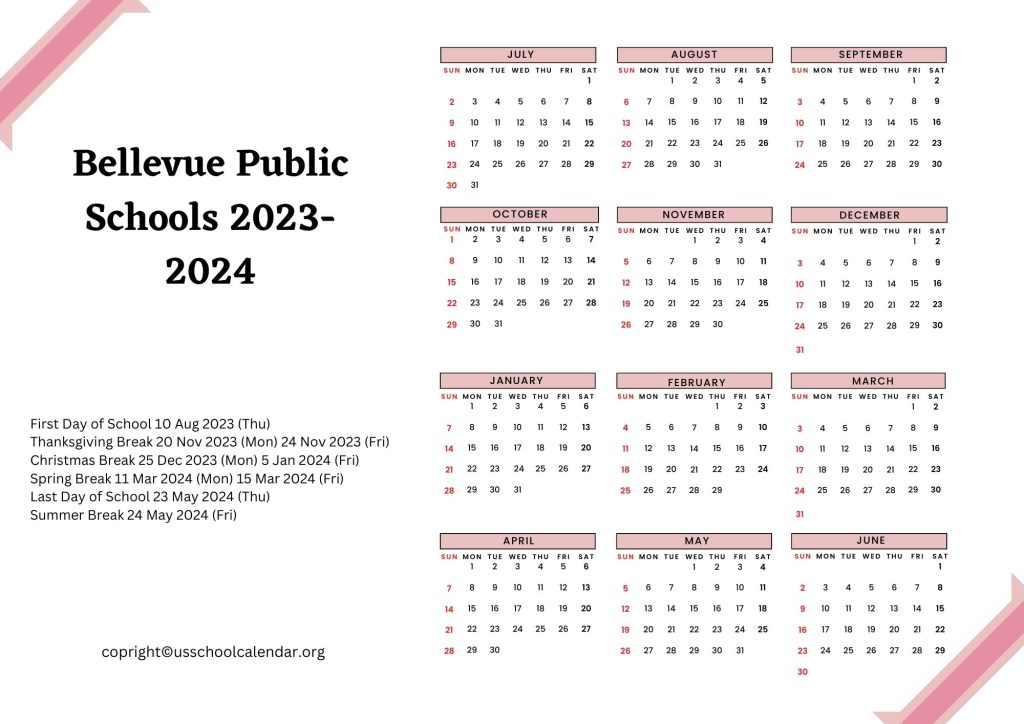 Bellevue Public Schools Calendar