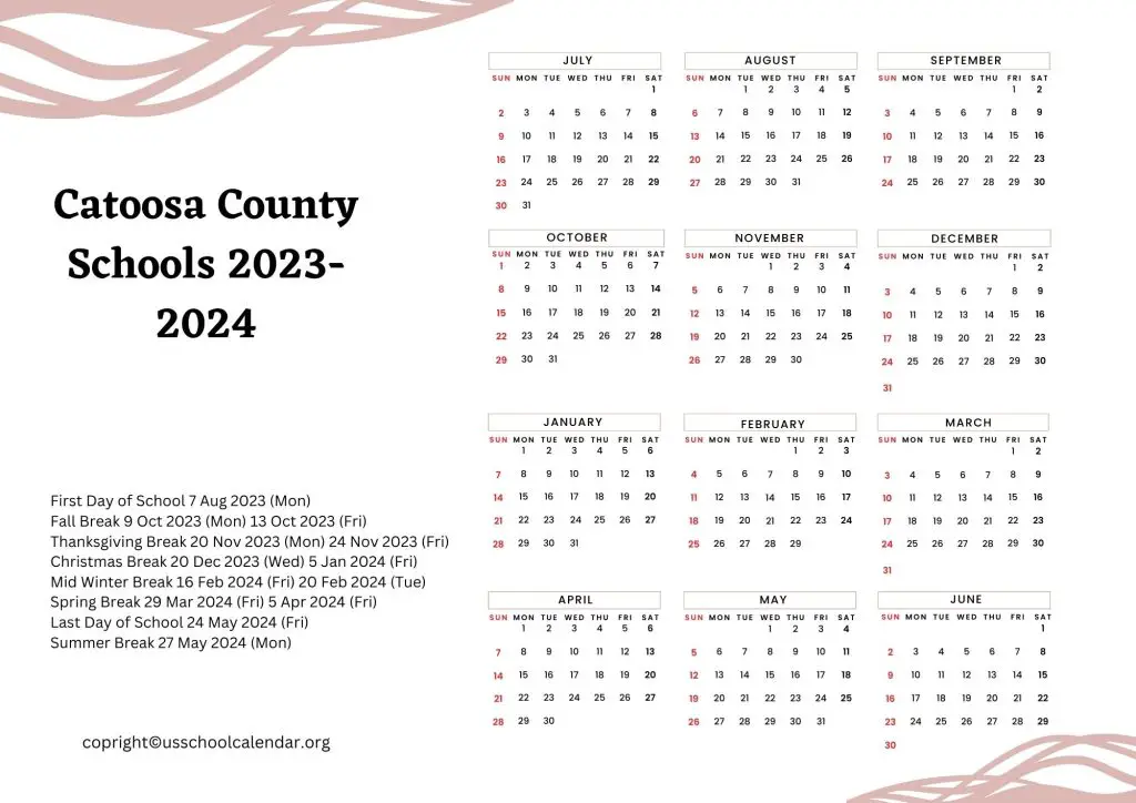 Catoosa County Schools Calendar