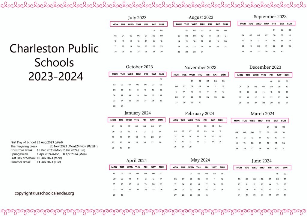 Charleston County Public Schools Calendar