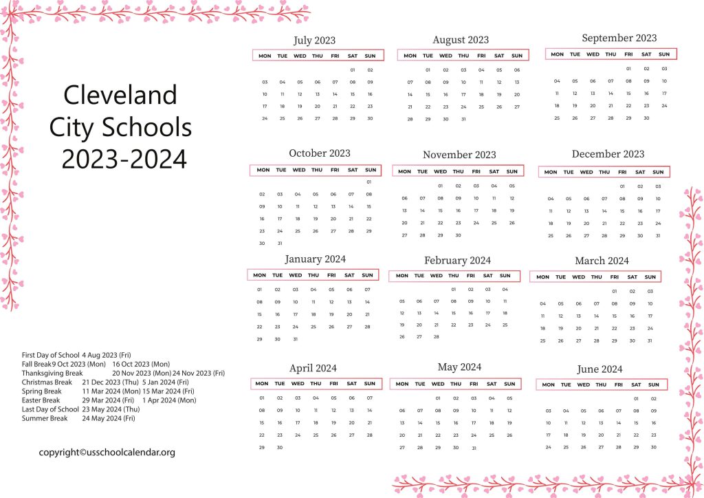 Cleveland City Schools Calendar