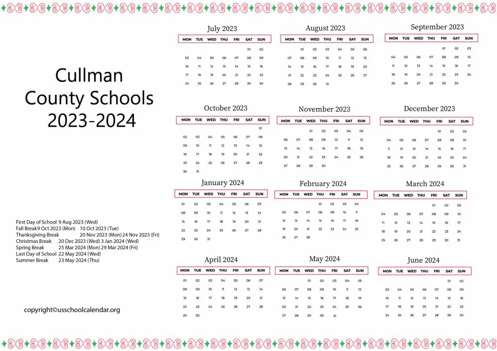 Cullman County Schools Calendar