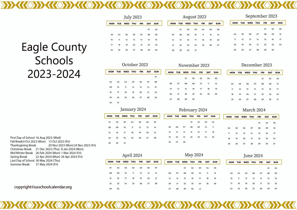 Eagle County Schools Calendar