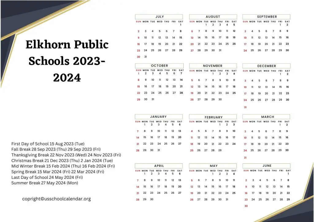 Elkhorn Public Schools Calendar
