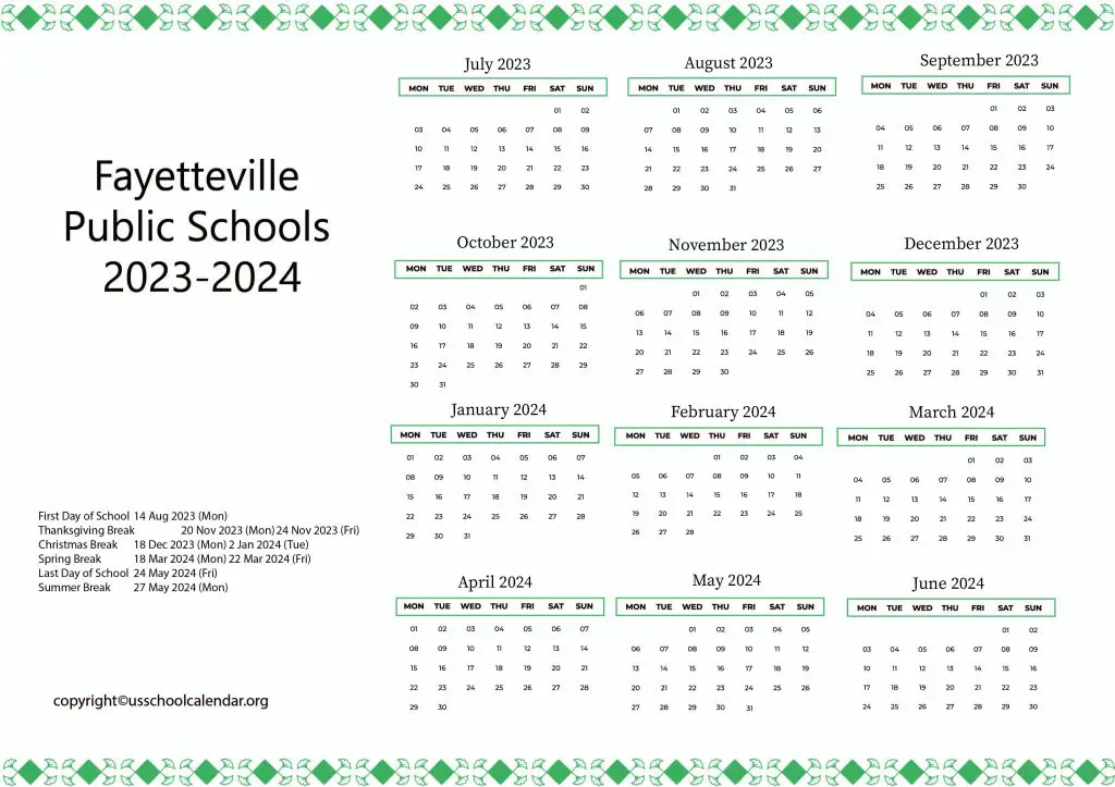 Fayetteville Ar Schools Calendar