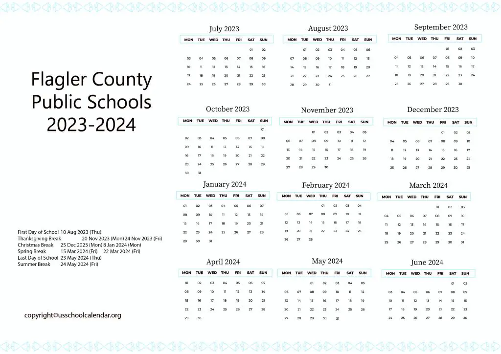 Flagler Public School Calendar