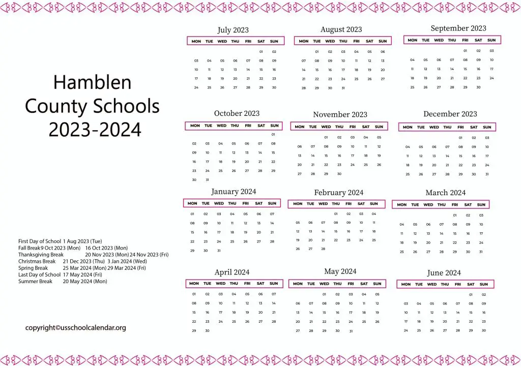 Hamblen County Schools Calendar