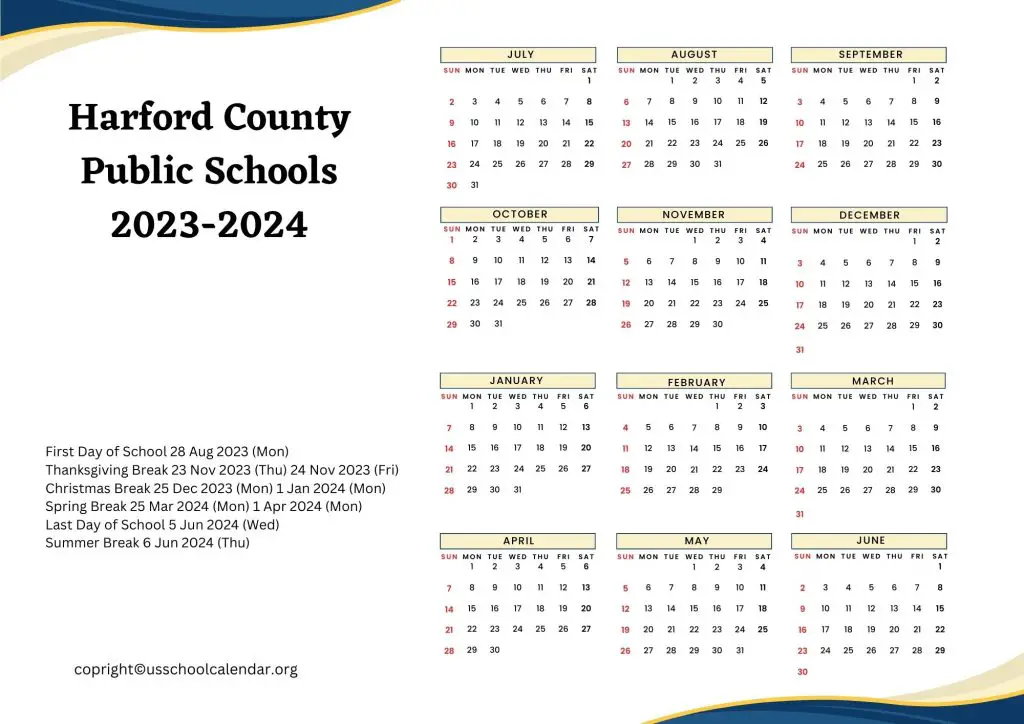 Harford County Public Schools Calendar