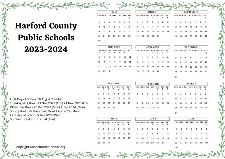 Harford County Public Schools Calendar With Holidays 2023 2024