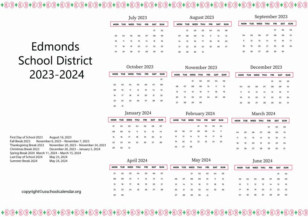 MISD School Calendar
