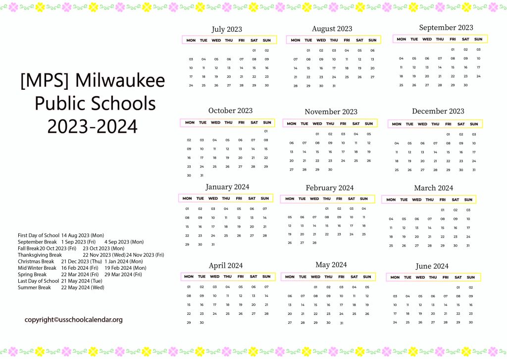 Milwaukee Public Schools Calendar