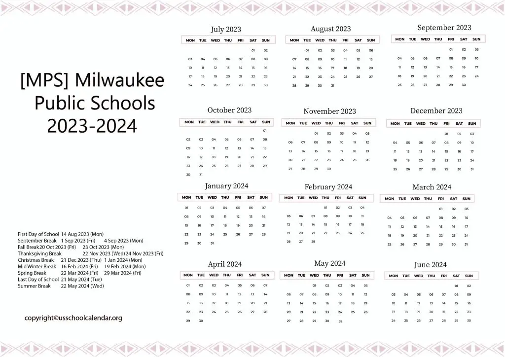 Milwaukee Public Schools Holiday Calendar
