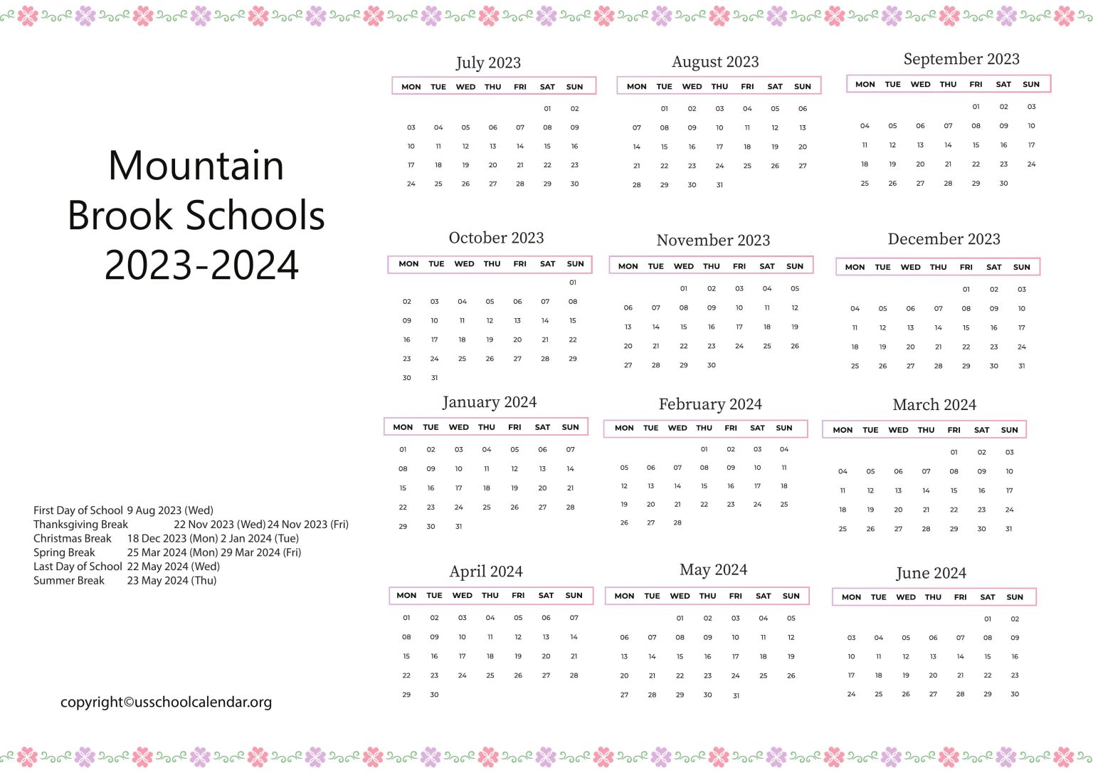 Mountain Brook City Schools Calendar 1536x1086 