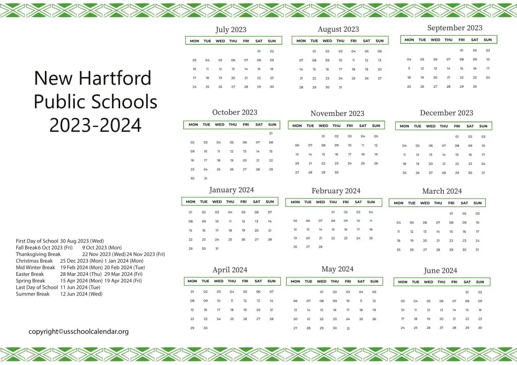 New Hartford Central School District Calendar