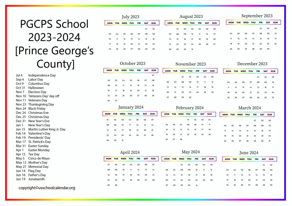 Prince George County Va Public Schools Calendar [PGCPS]