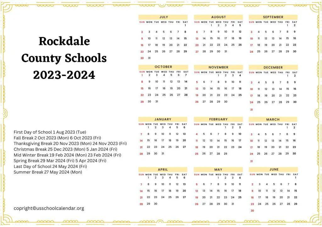 Rockdale County School System Calendar