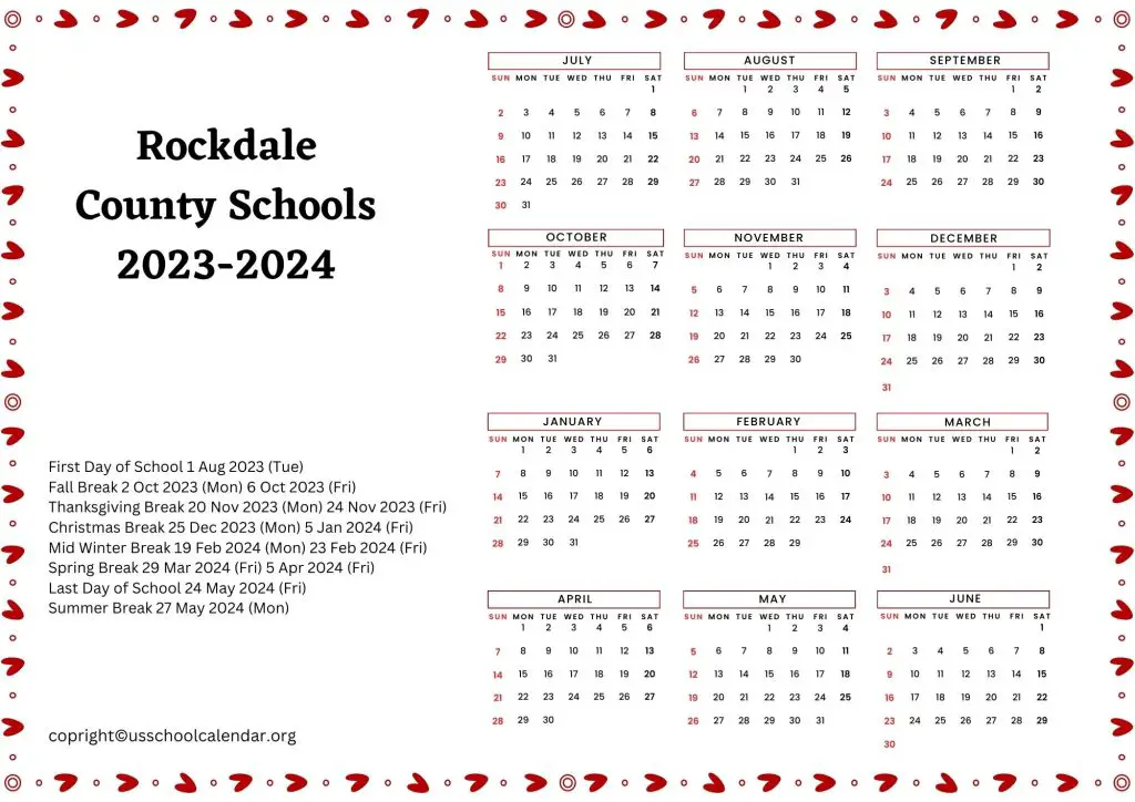Rockdale County Schools Holidays