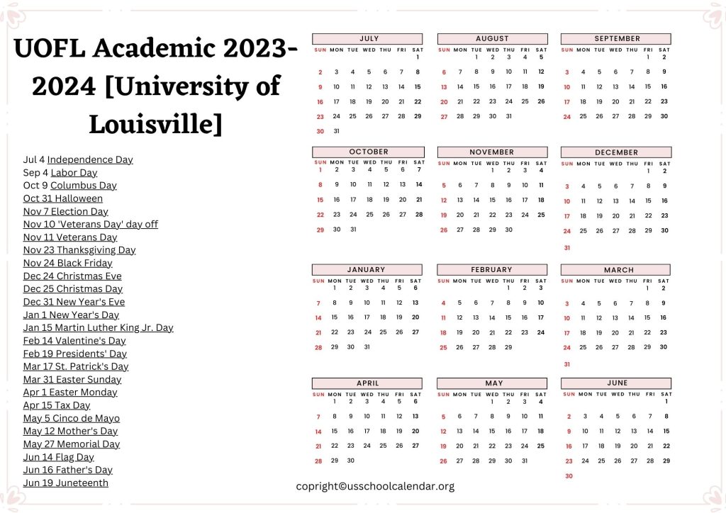 University of Louisville Academic Calendar [UOFL]
