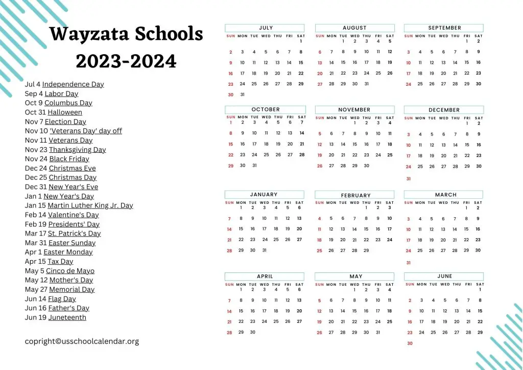 Wayzata Schools Calendar
