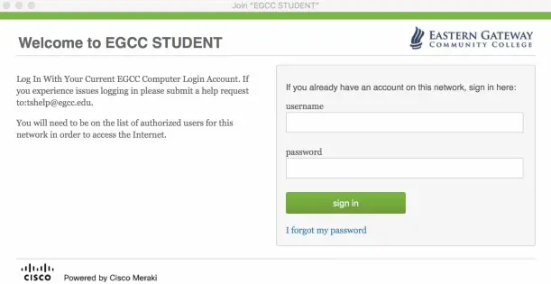 EGCC Student Portal Login