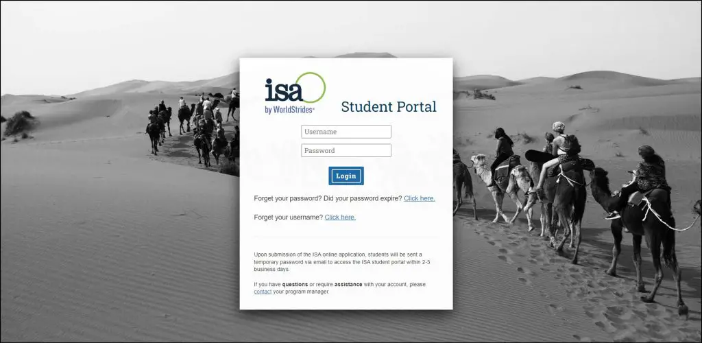 ISA Student Portal Login