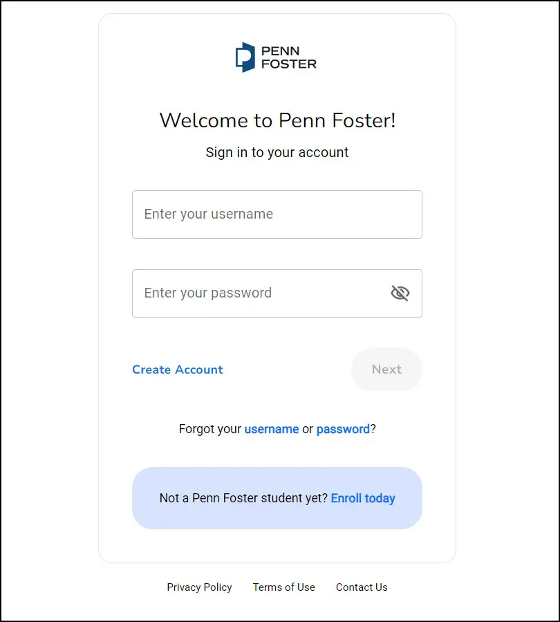Penn Foster Student Portal Login