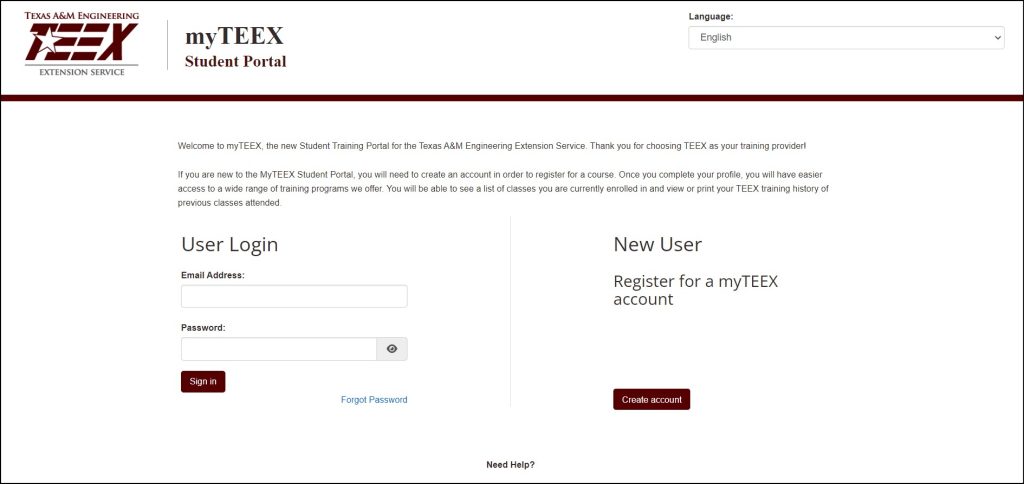 myTEEX Student Portal Login