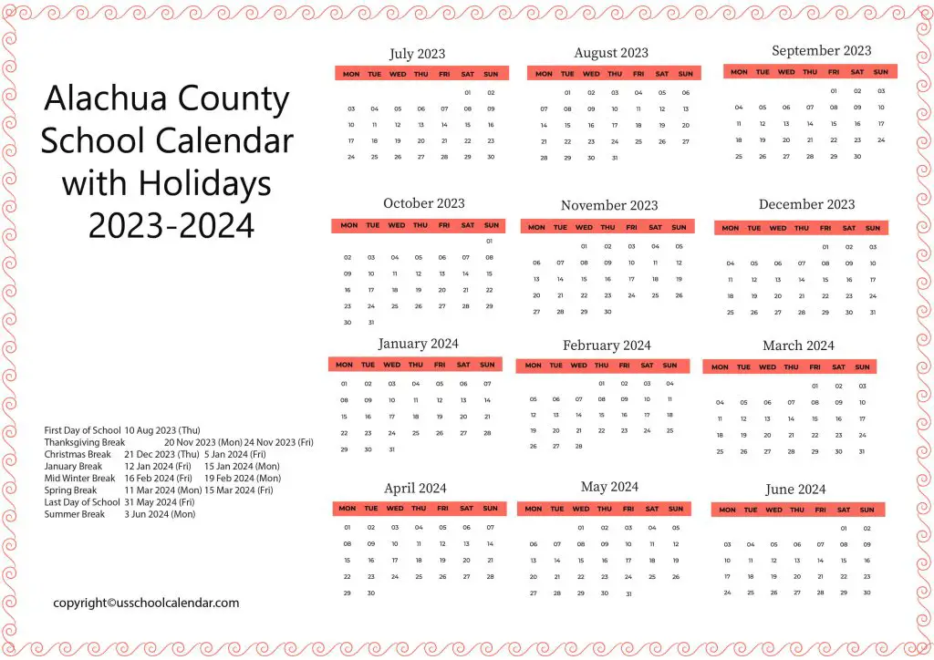 Alachua County Public Schools Calendar