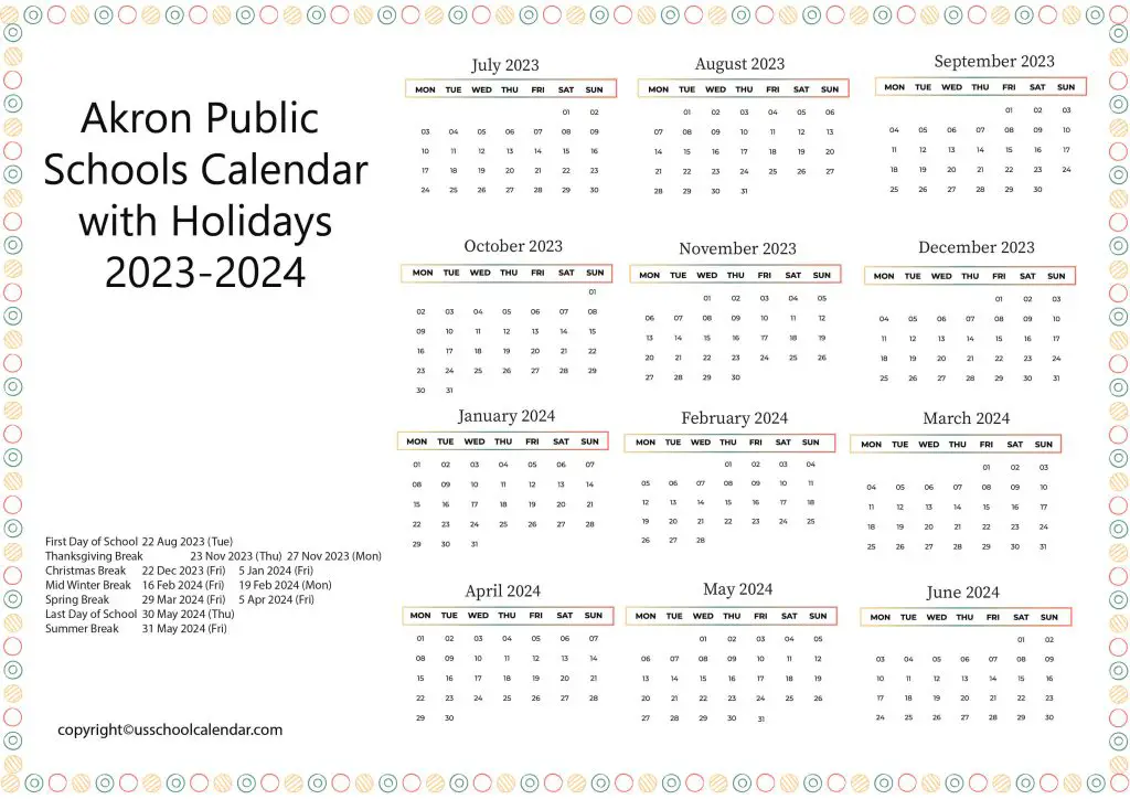 Akron Public Schools Calendar