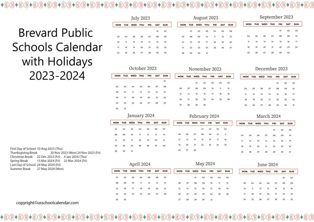 Brevard Public Schools Calendar