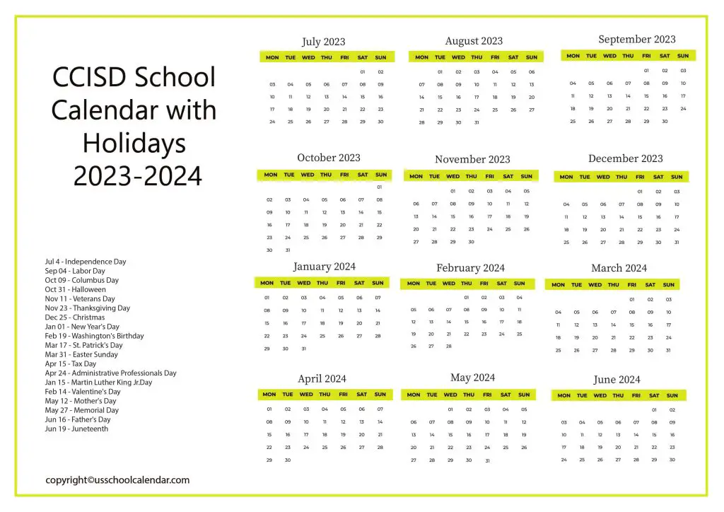 Clear Creek ISD Calendar