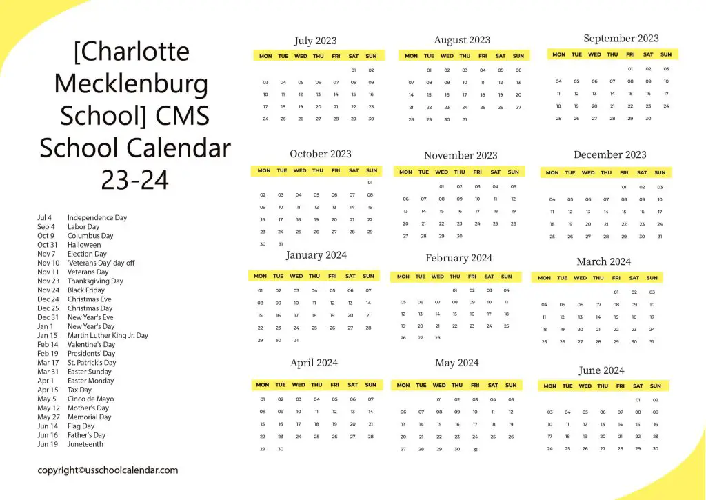 CMS School Calendar