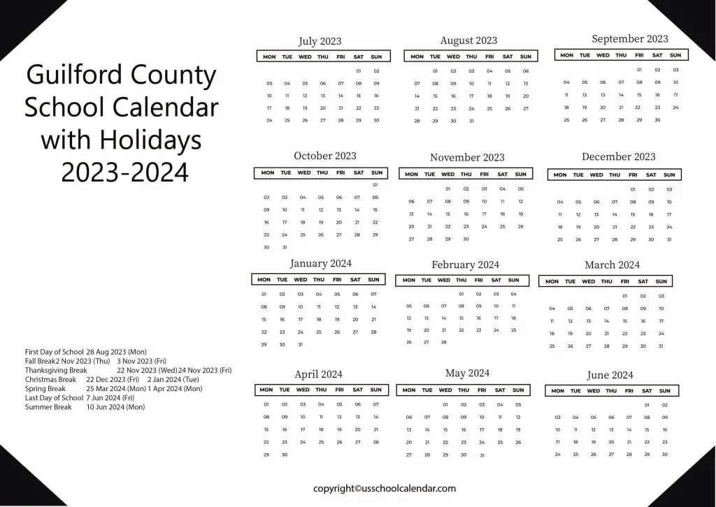 Guilford County Schools Calendar